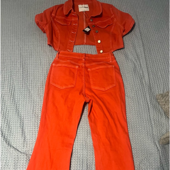 Orange jean set new never worn fashion nova - Picture 4 of 4